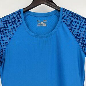 Under Armour Womens HeatGear Fitted Blue Short Sleeve T-Shirt SM